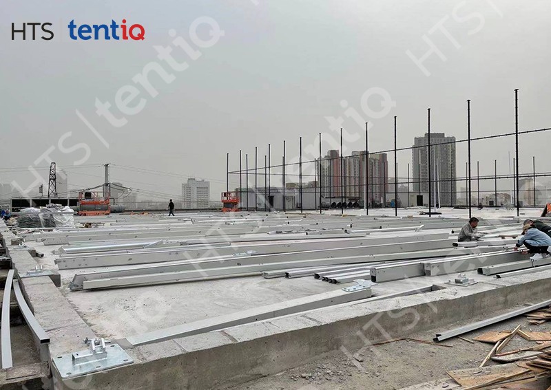 8樓樓頂再建一座裝配式籃球館篷房,充分利用空閑場地避免資源浪費 8樓樓頂再建一座裝配式籃球館篷房,充分利用空閑場地避免資源浪費