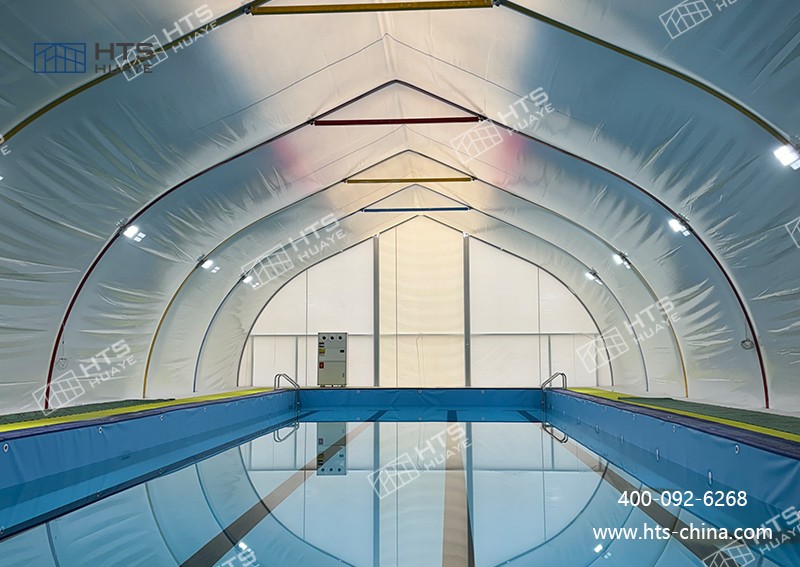 華燁建筑科技：為高校打造專屬桃子型游泳池篷房