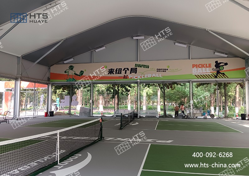 華燁建筑科技搭建的匹克球篷房榮登央視